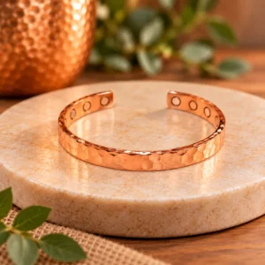 Hammered-Copper-Cuff-on-Marble